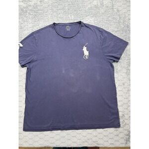 Polo Ralph Lauren‎ Shirt Mens Large Blue Big Pony Embroidered Number 3 Polo Tee
